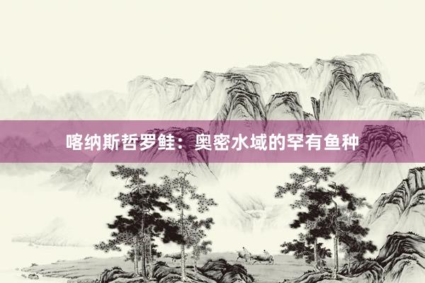 喀纳斯哲罗鲑：奥密水域的罕有鱼种